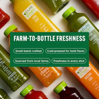 Pure Green Cold Pressed Juice - Pure Greens Apple - Fresh Functional Blend with Apple, Greens, Cucumber, Celery - Natural, Gluten Free, Non-GMO, No Artificial Colors or Flavors - Made from Real Fruits & Veggies - 16oz (12 Pack)