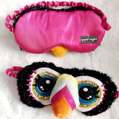 COLLBATH Cute Toucan Plush Sleep Mask, Soft Eye Mask for Sleeping and Sleepovers, Lightweight Cartoon Blindfold and Boys, Comfortable Night Sleep Accessory