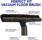 12" Universal Vacuum Floor Brush Attachment 360° Swivel Head Floor Brush Tool 1.71 inch Vacuum attachments Horse Hair Brush,Vacuum Hardwood Floor Attachment