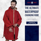 ALLEN & MATE Swim Parka Waterproof Quick Dry Oversized Hooded Changing Robe 2 Way Zipper Surf Beach Swim Jacket Men & Women