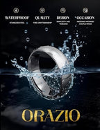 ORAZIO Stainless Steel Rings for Men Women 6MM 8MM Wedding Band Rings Silver/Black/Gold Domed High Polished Basic Wedding Bands Comfort Fit Size 6-14
