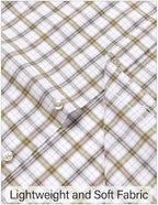 LucMatton Men's Lightweight Gingham Dress Shirt Casual Business Slim Fit Long Sleeve Button Down Shirts with Pocket