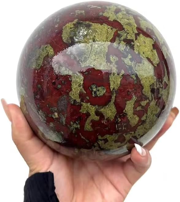Dragon Blood Jasper Stone Crystal Ball - Dragon Blood Stone Crystal Sphere Meditation Balls for Witchcraft and Decorative Balls, Meditation & Feng Shui Home Decor (40-50mm)