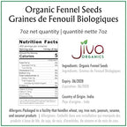 Jiva Organic Fennel Seeds 7 Oz Bag - Non-GMO, Certified, Vegan - Resealable Bag - Product of India