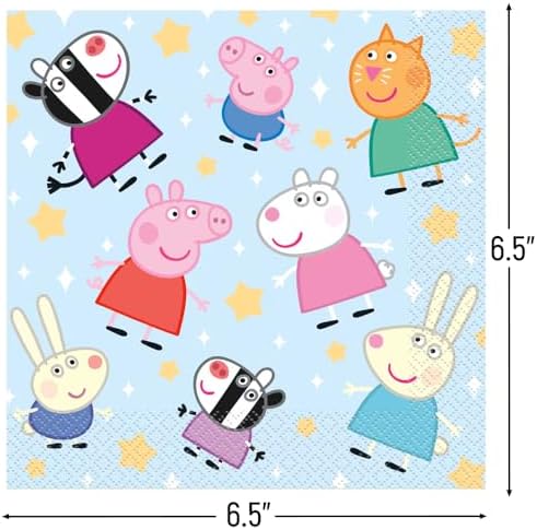 Unique Blue Peppa Pig Luncheon Napkins (Pack Of 16) | Adorable Party Decor, Perfect for Kids Parties & Fun Events