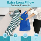 AOSSA Wedge Pillow for Sleeping, Foam Body Positioning Wedges for Bed Adults, 34" Long Inclined Sleepers Cushion for Pressure Ulcer, Bed Sores Treatment, Turning Large Body Nursing Wedge Pillow (Blue)