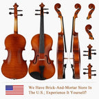 PHOENIX Violin 4/4 Full Size Kit, Violin Fiddle Set for Beginner Adults with Rosewood Bow Extra Strings & Bridge (Entry-level, Full)