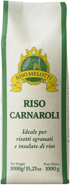 Riso Melotti Carnaroli – Premium Italian Rice for Risotto – Firm Texture, Low Starch – Ideal for Risotto & Rice Salads – Product of Italy – 2.2lb (1kg) Bag