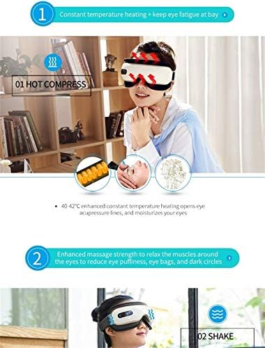 Eye Massager, Portable Electric Eye Massager with Heat Air Pressure Vibration, Rechargeable Eye Therapy Mask, Relieve Eye Strain Dark Circles Eye Bags Dry Eye Improve Sleep