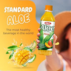 OKF Aloe Vera Drink Juice with Pure Aloe Pulp, Variety, 16.9 oz. (Mango, Pack of 20), Plant Based Drink, Korean drinks