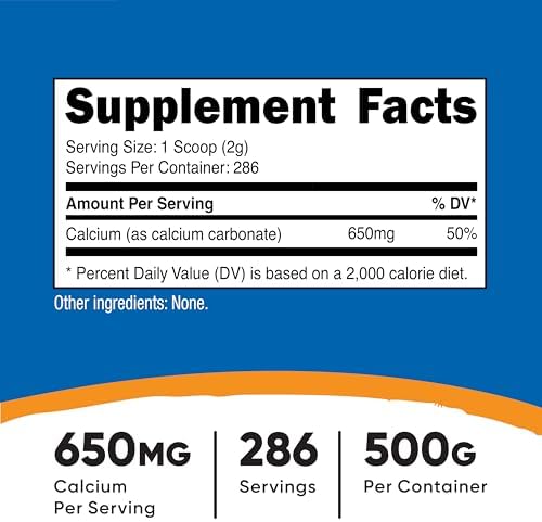 Nutricost Calcium Carbonate Powder 500 Grams