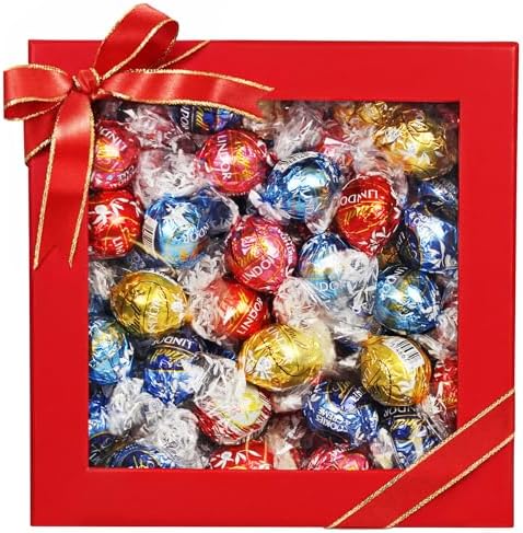 Mother’s Day Chocolate Gift Box For Mom, Wife, Girlfriend, Sister And Grandmother, 50 Individually Wrapped Gourmet Truffles, Assorted Milk, Dark And White Chocolate, Gift Ready