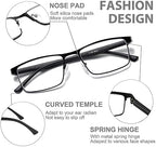NaNaKo 3 Pack Reading Glasses for Men, Lightweight Blue Light Blocking Metal Frame Mens Readers