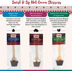 Hot Chocolate Spoons by Chocolate Works, Flavor Variety Pack - Belgian Dark Chocolate, Milk Chocolate & Marshmallows, Peppermint, Cocoa Bomb for Hot Chocolate