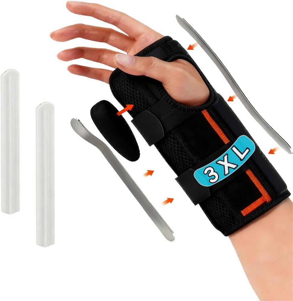 King Mills Plus Size Wrist Brace - Extra Large Resting Hand Splint Carpal Tunnel Support for Carpal Tunnel, Arthritis, Wrist Immobilizer. (Right Hand Only)