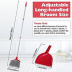 3 Pcs Broom and Dustpan Set 54 Inch Indoor Broom with Dust Pan Combo Set for Home Angle Broom and Dust Pan Kitchen Broom for Floor Cleaning