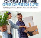 Dr. Frederick's Original Copper Compression Arthritis Gloves - Doctor-Developed Hand Pain Relief for Arthritis, Carpal Tunnel & Tendonitis - All-Day Comfort, Typing & Daily Use - Full Finger, Medium