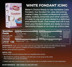 White Fondant Icing - 4 oz. - Ready to Use Cake Decorating Frosting - Easy To Roll, Moldable, Kosher, Dairy Free, and Nut Free - White Fondant For Cakes Cupcakes and Cookies - By Baker’s Choice