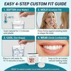 Snap-On Veneers for Teeth – Natural White False Tooth Cover for Missing or Stained Smiles, Adjustable Temporary Cosmetic Dental Veneers, Upper & Lower Set