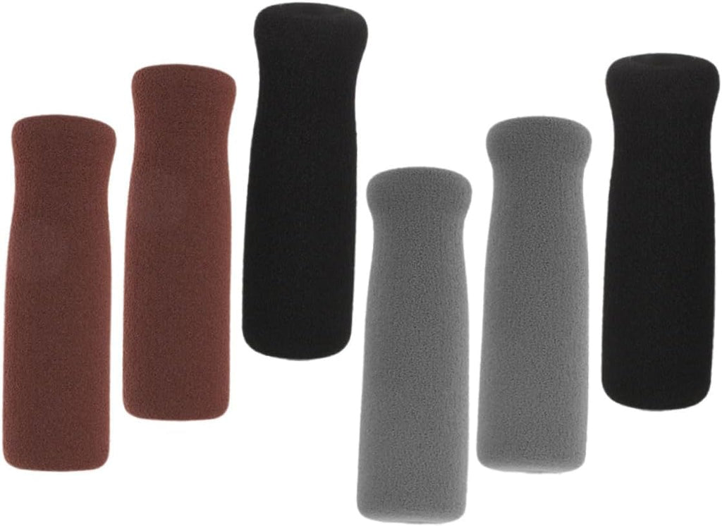 6pcs Walking Cane Handle Wraps Soft Breathable Non Slip Grip Covers for Elderly Crutch Parts Comfortable Protective Hand Grips for Standard Walking Stick Handles Black Gray Brown