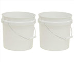 (2 Pack) 2 Gallon Round Comfort Handle Plastic Utility Bucket, White,Durable Round Cleaning and Storage Pails for Home, Garage, Garden