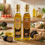 BASSO 1904 Black & White Truffle Oil Set – 2 Bottles x 8.5 fl oz (250ml) – High-Concentration Italian Extra Virgin Olive Oil with Real Black Winter & White Alba Truffles – Gourmet Finishing Oil for Pasta, Risotto & Pizza – Imported from Italy