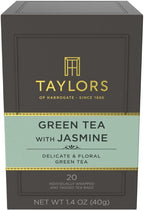 Taylors of Harrogate Green Tea with Jasmine, Individually Wrapped Bags, 20 Count (Pack of 1), Delicate, Floral & Sweet, Caffeinated, Enjoy Hot or Iced, 20 Teabags
