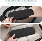 Silicone Toothbrush Travel Case, Electric & Manual Toothbrush Travel Cover for Men and Women, Portable Toothbrush and Toothpaste Holders for Traveling, Camping, Business Trip, School - Black