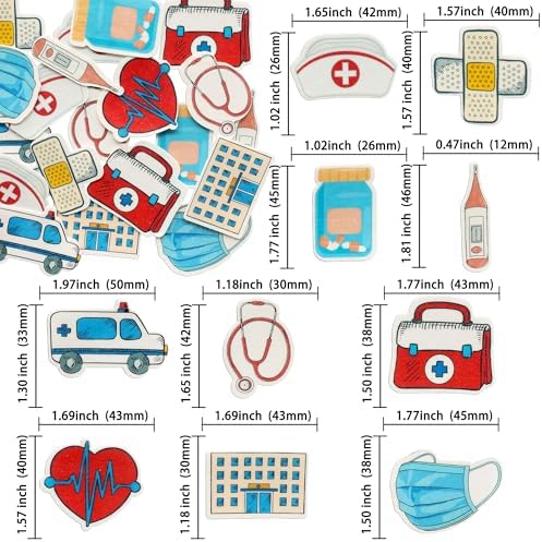 Gyufise 50Pcs Edible Nurse Cupcake Toppers Wafer Paper 2026 Nursing School Graduation Cupcake Picks Happy Nurse Week Cake Decoration for Medical Rn Nurse Grad Themed Party Cake Decor Supplies