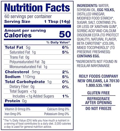 Blue Plate Light Mayonnaise, 30 Fl Oz Jar (Pack of 6)