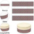 3pcs Casino Theme Edible Cake Border Strips, 28x6.2cm/11x2.44in Pre-cut Glutinous Rice Paper with Las Vegas Poker Pattern Cake Images Wrap Decorations for Party