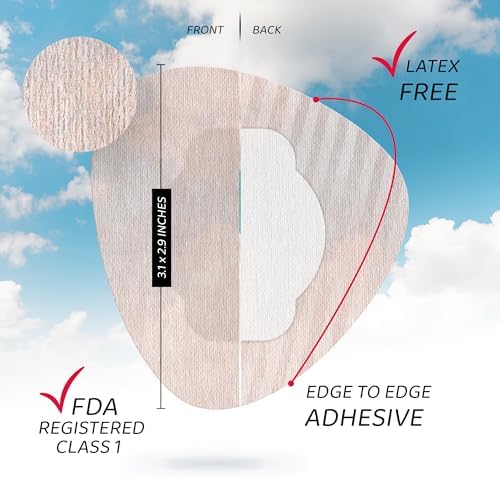 Not Just A Patch Freestyle Libre 2 Covers (20 Pack) - Thin, Strong and Light, Ultra-Long 14 Day Adhesion - Durable Lingo CGM & Libre 2 Sensor & Protector Patches - Beige