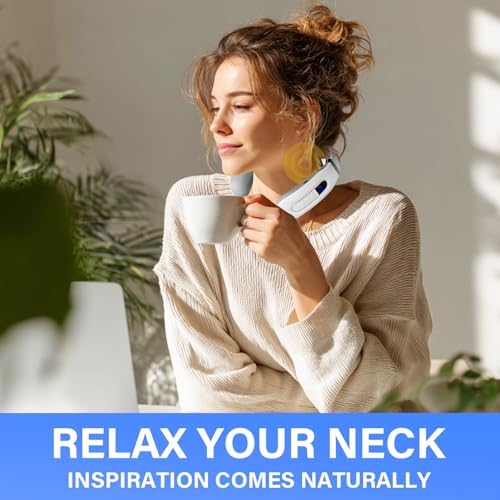 Richie House Neck Massager with Heat, Neck Massager for Pain Relief Deep Tissue, Portable Deep Tissue Relaxation for Home, Office & Travel, Ideal Gift for Women & Men