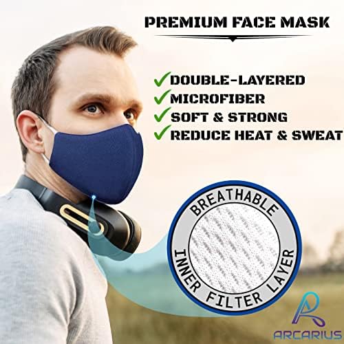 Arcarius Breathable Sports Face Mask – Moisture Wicking Gym & Travel Fit (3-Pack)