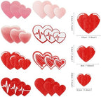 Ercadio 80Pack Edible Valentine's Day Heart Cupcake Toppers Red Edible Heart Cupcake Drink Toppers Picks Valentine's Day Nurses' Day Heart Birthday Mother's Day Party Cake Decorations