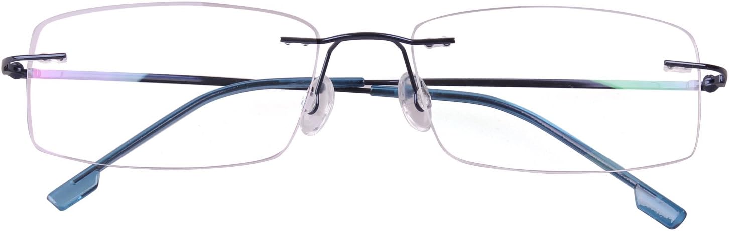 Agstum Titanium Alloy Flexible Rimless Hinged Frame Optical Eyeglasses Frames