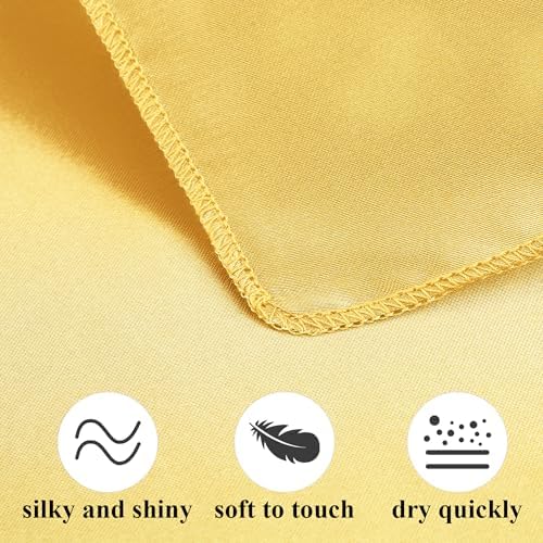 Aneco 12 Pieces Satin Napkin Square 20 x 20 Inches Dinner Napkins Weddings Party Napkin Soft Table Napkins for Romantic Weddings Party Dinner Decoration (Gold)