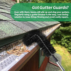 Gutter Cleaning Tools from The Ground, RV Rain Gutter Cleaning Brush with Pole, No Ladder Needed for Removing Leaves Debris from Roof Gutters, Leaf CleaningTool, Long-Reach Gutter Cleaner Tool, Black