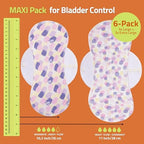 Non-Slip, High Absorbency Reusable Period Pads for Heavy Flow (6 Pack L+XL) - Leak Proof & Odor Free Cotton Cloth Pads for Women - High-Temp Washable, Breathable & Skin-Safe for Menstrual Comfort