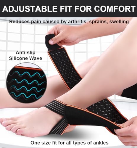 SUJAYU 2 PCS Ankle Braces for Men & Women, Ankle Compression Sleeve Plantar Fasciitis Brace Plantar Fasciitis Relief, Arch Support Socks Ankle Brace for Sprained Ankle (Blue)