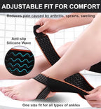 SUJAYU 2 PCS Ankle Braces for Men & Women, Ankle Compression Sleeve Plantar Fasciitis Brace Plantar Fasciitis Relief, Arch Support Socks Ankle Brace for Sprained Ankle (Blue)