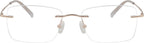Eyekepper Titanium Rimless Reading Glasses Frameless Rectangle Readers Women Men Gold +2.25