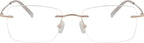 Eyekepper Titanium Rimless Reading Glasses Frameless Rectangle Readers Women Men Gold +1.50