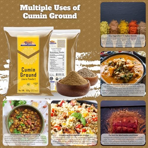 Rani Cumin (Jeera) Powder Spice 3.5oz (100g) ~ All Natural | Vegan | Gluten Friendly | NON-GMO | Kosher | Indian Origin