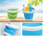 3L Jumbo Foldable Buckets, Sand Beach Toy Silicon Pails for Kids Adults, Collapisible Water Buckets Sandbox Kit Tool Multi Use for Outdoor, Cleaning Washing, Camping, Traveling, Towels, Picnic 3 Pack