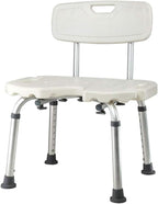 Shower Stool with Padded Seat - Shower Seat for Adults Seniors, Shower Bench Bath Chair for Bathroom Bathtub Showering or Leg Shaving, White