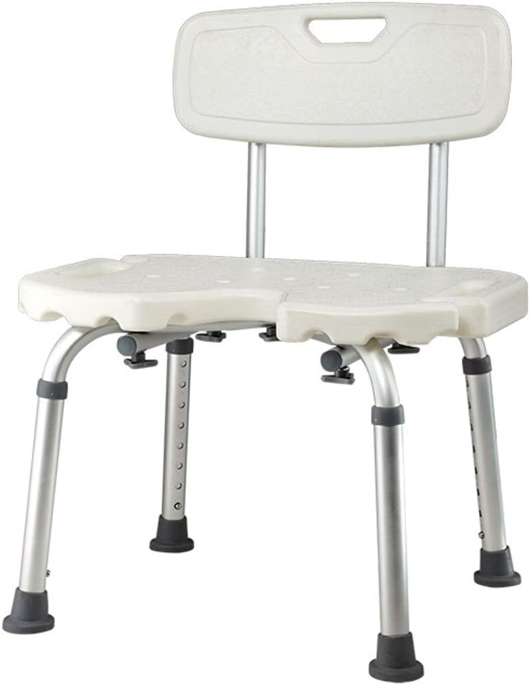 Shower Stool with Padded Seat - Shower Seat for Adults Seniors, Shower Bench Bath Chair for Bathroom Bathtub Showering or Leg Shaving, White
