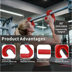 45/90 degree Neutral Grip Pull Up Handles with Lifting Straps - Heavy Duty Angled Barbell Grips & Pull Up Bar Grips for Home Gym, Deadlifts, Rows - Relieve Wrist & Shoulder Stress