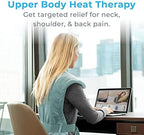 Pure Enrichment PureRelief XL Back & Neck Heating Pad- Safe Heat Therapy for Sore Muscles, Pain, & Cramps in Neck, Back, & Shoulders - 4 Heat Settings w/Auto Shut-Off, Soft Fabric (Sea Glass)