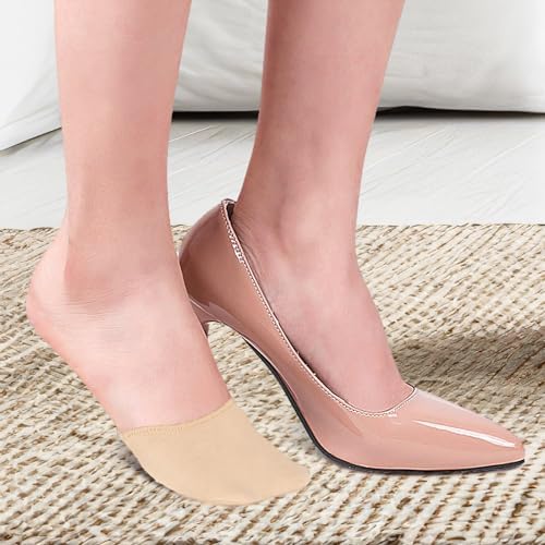 YUXIANLB Ball of Foot Cushion Socks, Women's Toe Cover with Padding, Toe Topper Socks